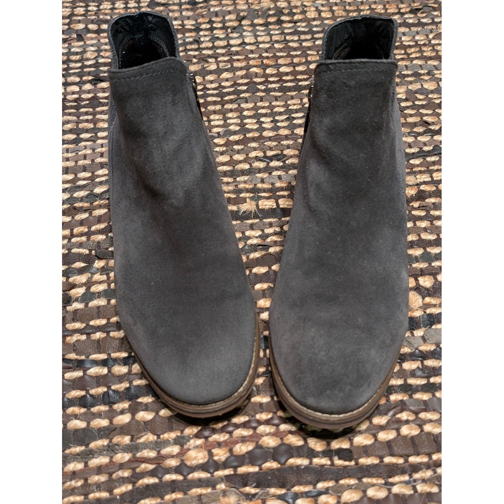 Blondo Waterproof Grey Suede Ankle Boots Size 11M Zipper Booties